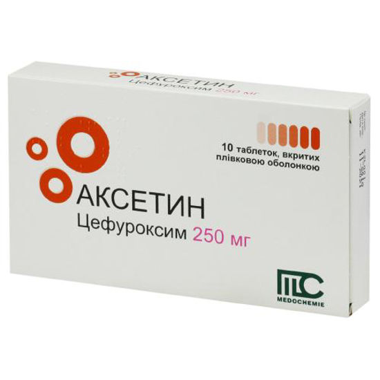 Аксетин 250 мг таблетки №10.